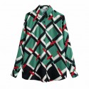 Autumn Geometric Printing Blouse Nham415381