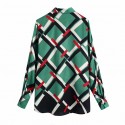 Autumn Geometric Printing Blouse Nham415381