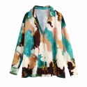 Autumn Color Graffiti Print Fashion Blouse Nham415388