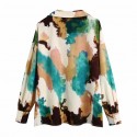 Autumn Color Graffiti Print Fashion Blouse Nham415388