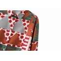 Retro Lapel Print Longsleeved Shirt Nham415389