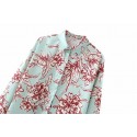 Flower Printing Loose Singlebreasted Shirt Nham415392