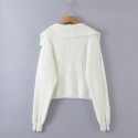 Simple Solid Color Zipper Pullover Knit Sweater Nham415393