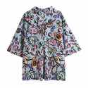 Color Printed Midlength Sleeve Fashion Blouse Nham415404