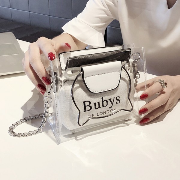 Fashion Mini Shoulder Messenger Chain Transparent Jelly Bag Nhasb412511