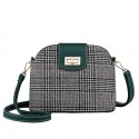 New Korean Woolen Cloth Plaid Shell Contrast Color Shoulder Bag Nhasb412512