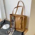 Simple Casual Large Capacity Silk Bow Solid Color Tote Shoulder Bag Nhav407544