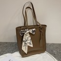 Simple Casual Large Capacity Silk Bow Solid Color Tote Shoulder Bag Nhav407544