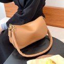 Korean Solid Color Soft Leather Shoulder Bag Nhav412394