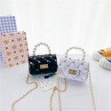 Fashion Pearl Chain Mini Square Rhinestone Jelly Shoulder Bag Nhav412397