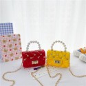 Fashion Pearl Chain Mini Square Rhinestone Jelly Shoulder Bag Nhav412397