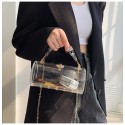 Fashion Creative Acrylic Transparent Cylinder Chain Messenger Bag Nhav412398