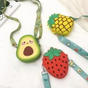 Childrens Strawberry Pineapple Coin Purse Silicone Messenger Bag Nhav412404