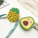 Childrens Strawberry Pineapple Coin Purse Silicone Messenger Bag Nhav412404