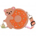 Cartoon Donut Bear Childrens Silicone Coin Messenger Bag Nhav412407