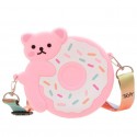 Cartoon Donut Bear Childrens Silicone Coin Messenger Bag Nhav412407