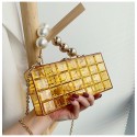 Fashion Transparent Pearl Chain Single Shoulder Acrylic Bag Nhav412426