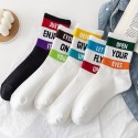 New Style Fashion Letter Polyester Cotton Tube Socks  Nhbf415211