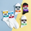 New Style Fashion Letter Polyester Cotton Tube Socks  Nhbf415211