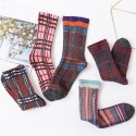 New Style Korean Style Hit Color Combed Cotton Long Tube Socks Nhbf415214