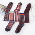 New Style Korean Style Hit Color Combed Cotton Long Tube Socks Nhbf415214