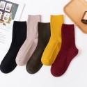 New Style Medium Tube Solid Color Lamb Wool Socks  Nhbf415217