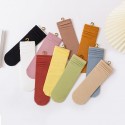 New Solid Color Long Tube Combed Cotton Socks  Nhbf415218