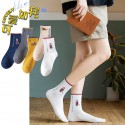 Korean Contrast Color Tube Polyester Cotton Socks  Nhbf415223