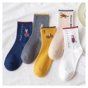 Korean Contrast Color Tube Polyester Cotton Socks  Nhbf415223