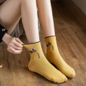 Korean Contrast Color Tube Polyester Cotton Socks  Nhbf415223