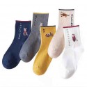 Korean Contrast Color Tube Polyester Cotton Socks  Nhbf415223