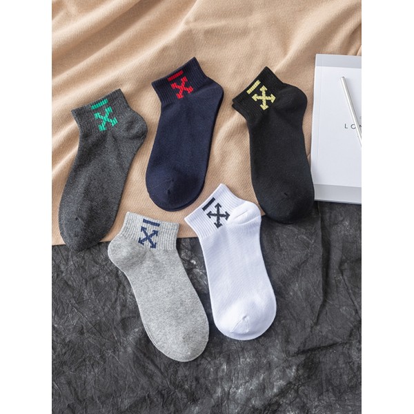 New Contrast Color Combed Cotton Short Boat Socks  Nhbf415228