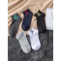 New Contrast Color Combed Cotton Short Boat Socks  Nhbf415228