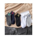 New Contrast Color Combed Cotton Short Boat Socks  Nhbf415228