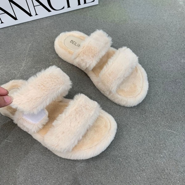 Winter Flatbottom Fur Flipflops Nhca415424