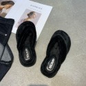 Solid Color Mink Fur Flip Flops Nhca415426