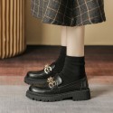 Retro Chain Platform Pu Leather Shoes Nhca415430