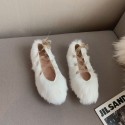 Korean Hairy Laceup Shoes Nhca415441