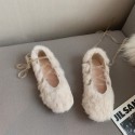 Korean Hairy Laceup Shoes Nhca415441