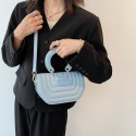 Fashion Simple Solid Color Shoulder Creasing Diagonal Bag Nhgn406990