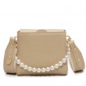 Fashion Pearl Chain Messenger Simple Solid Color Oneshoulder Bucket Bag Nhgn407225