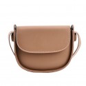 Solid Color Retro Leather One Shoulder Messenger Saddle Bag Nhgn407914