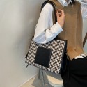 Plaid Canvas Korean Style Shoulder Big Tote Bag Nhgn407915