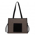 Plaid Canvas Korean Style Shoulder Big Tote Bag Nhgn407915