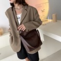 Textured Large Capacity Simple Shoulder Bucket Bag Nhgn407917