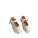 Solid Color Soft Leather Flat Heel Buckle Leather Shoes Nhhu401701