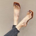 Transparent Clashing Color Special Heel Lippers Nhhu401706