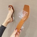 Transparent Round Heel Midheel Sandals Nhhu401707