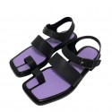 New Fashion Contrast Color Square Toe Buckle Belt Toe Thick Heel Sandals Nhhu415503