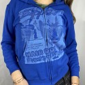 Portrait Print Hooded Zipper Sweater  Nhis413035